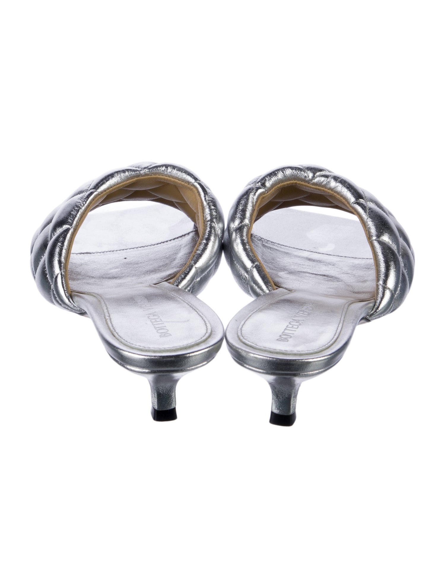 Bottega Veneta Intrecciato Weave Embossed Leather Slides